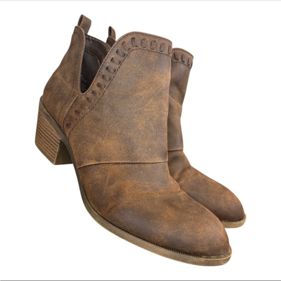 Rock & Candy Lipton Brown Microsuede Chelsea Ankle Boot with a Bloch Heel - Picture 6 of 12